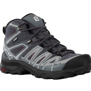Salomon X Ultra Pioneer Mid CSWP Hiking Boots in Ebony Storm, Size 10